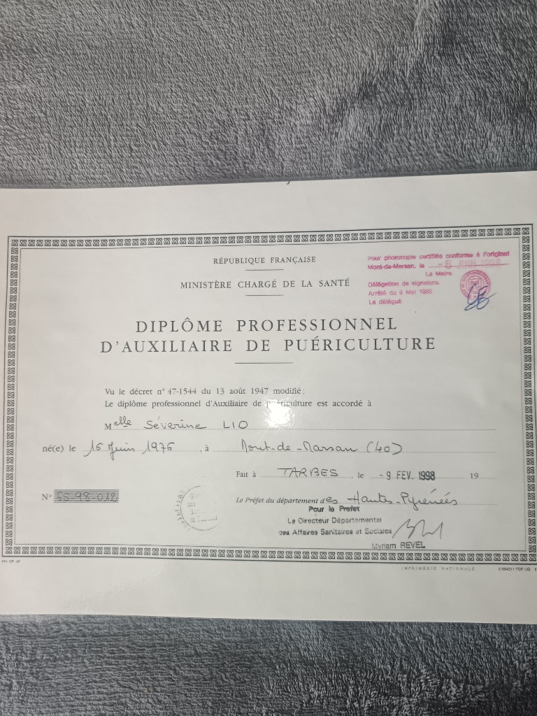 photo diplome LIO Séverine 