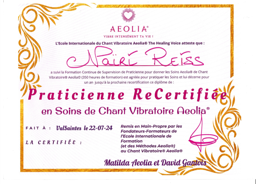 photo diplome Le Chant des 6 Reines