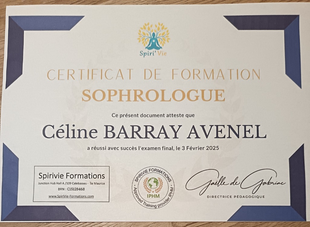 photo diplome Celine Barray Avenel