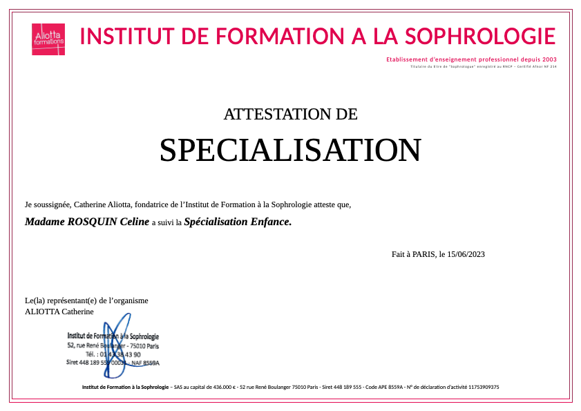 photo diplome Céline Rosquin