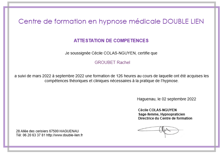 photo diplome Rachel GROUBET