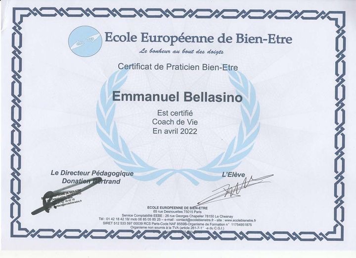 photo diplome Emmanuel BELLASINO