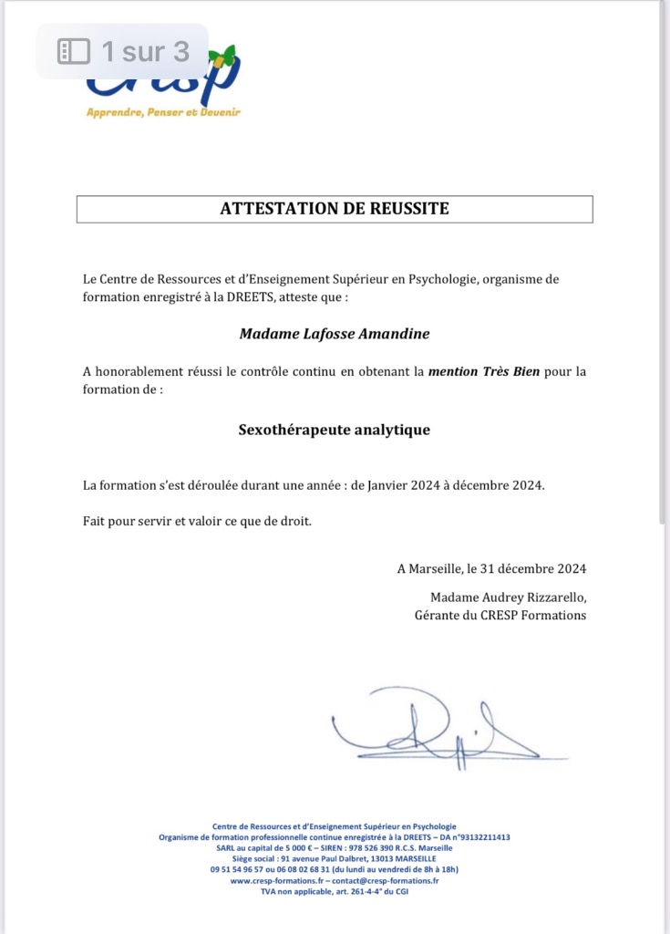 photo diplome Amandine Lafosse