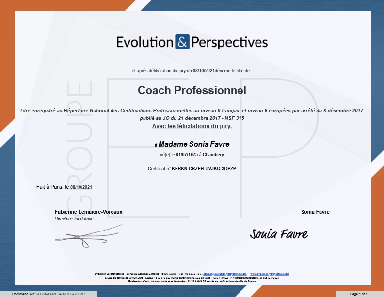 photo diplome Favre Sonia