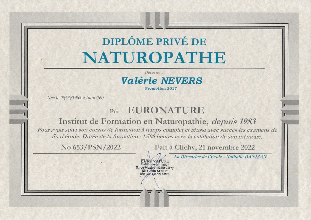 photo diplome Valérie Nevers 