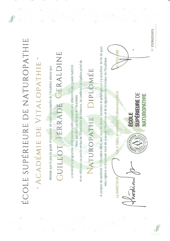 photo diplome Géraldine TERRADE-GUILLOT 