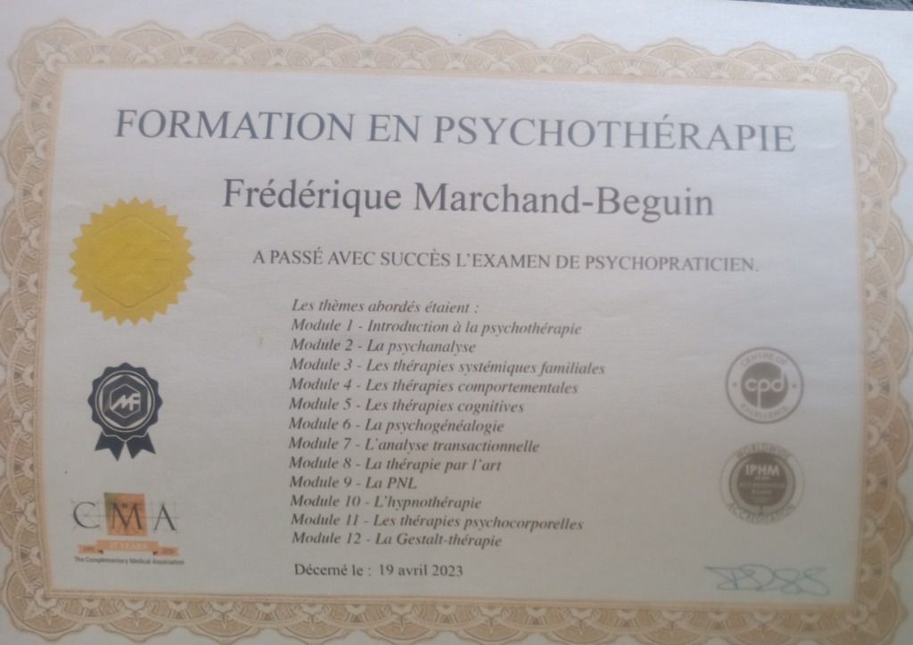 photo diplome Béguin Frédérique