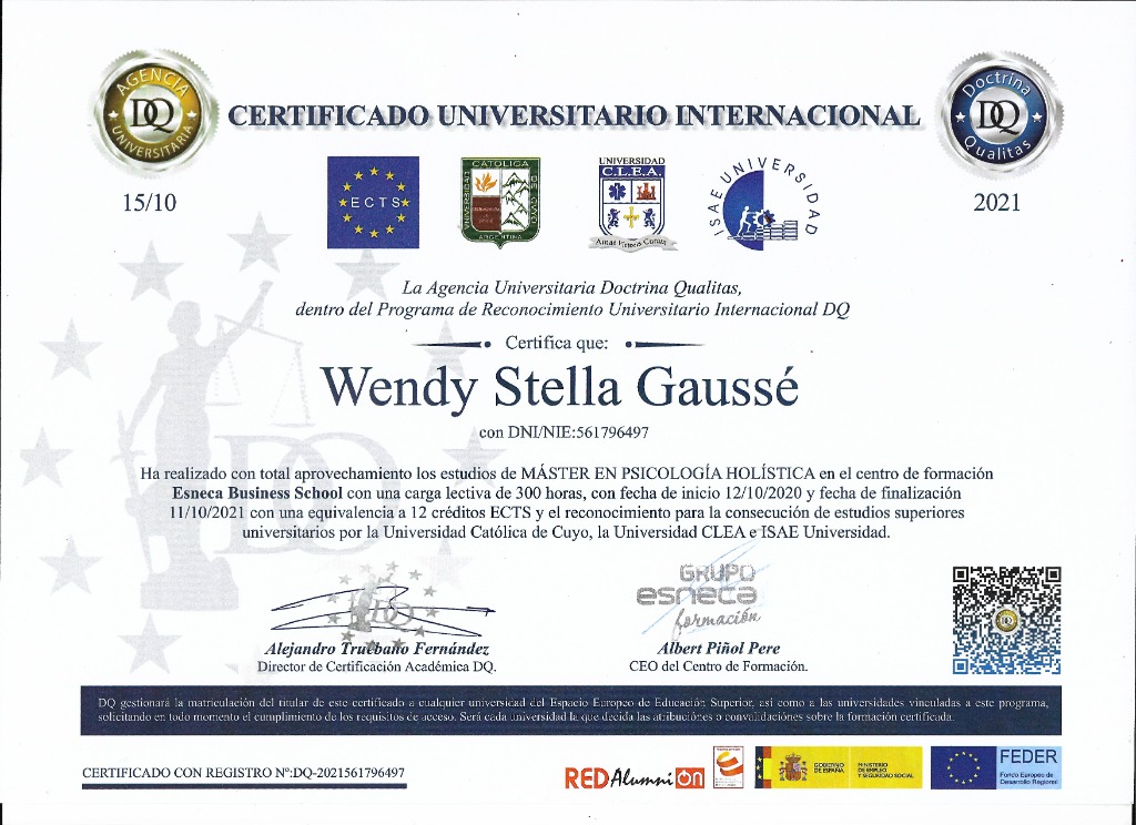 photo diplome Wendy Gaussé