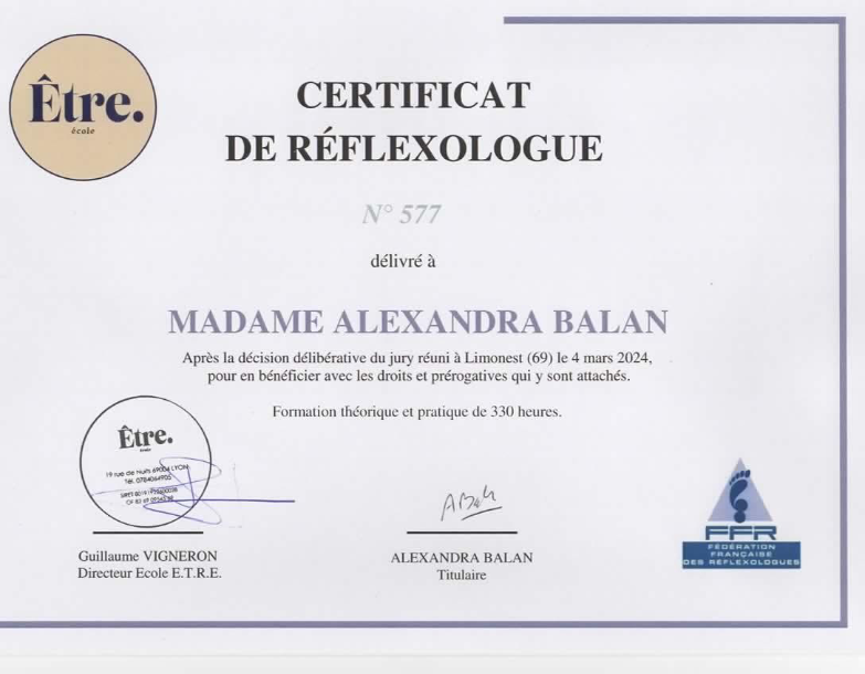 photo diplome Alexandra BALAN