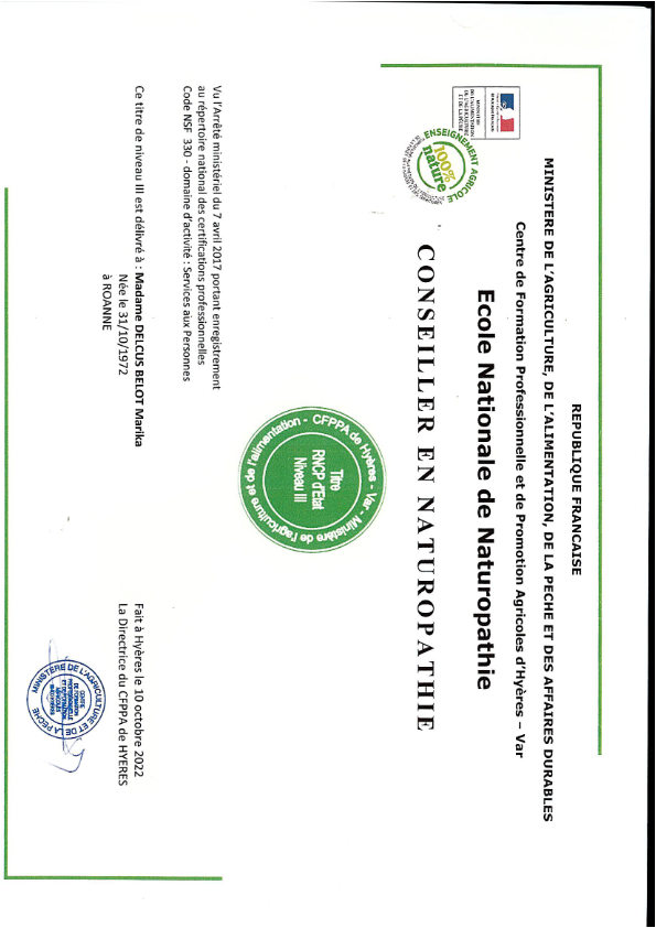 photo diplome Marika DELCUS-BELOT