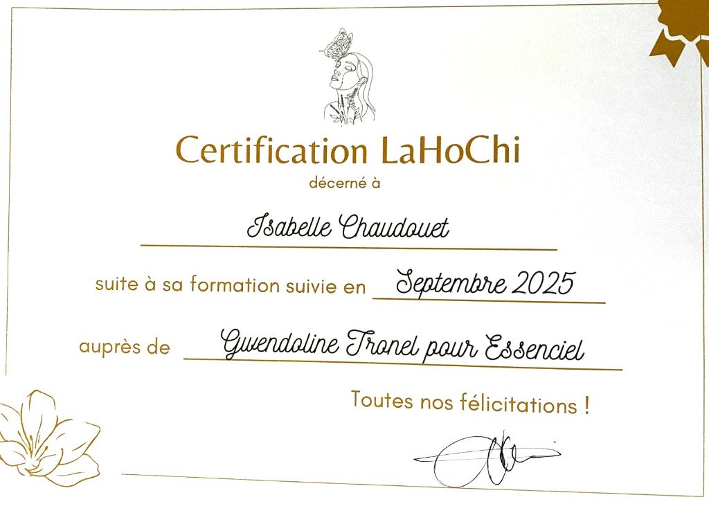 photo diplome Isabelle Chaudouet