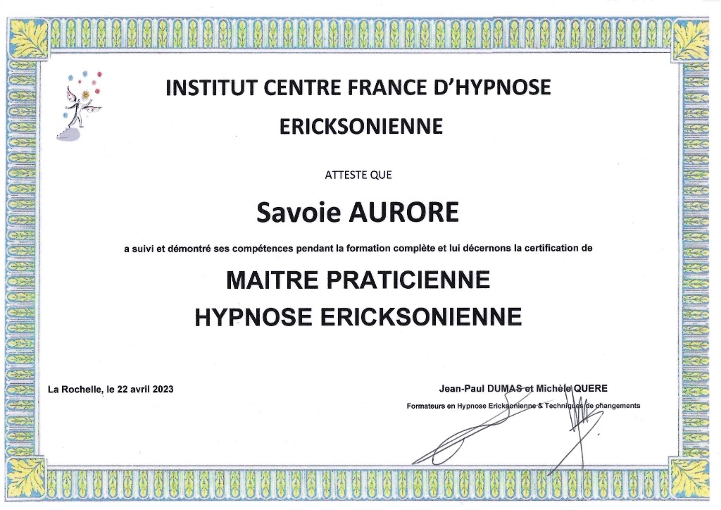photo diplome Aurore Savoie
