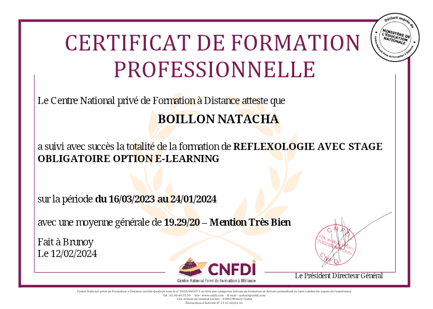 photo diplome ZEN THAO