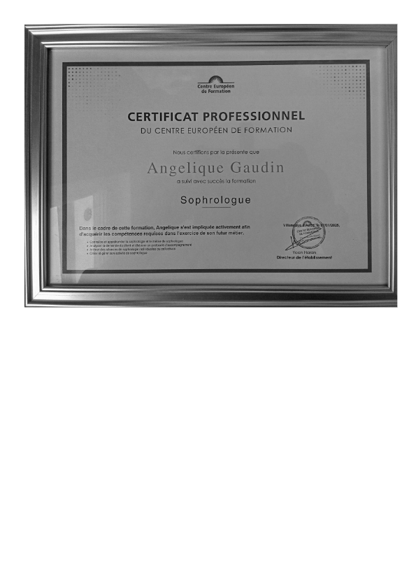 photo diplome Sophro Zen