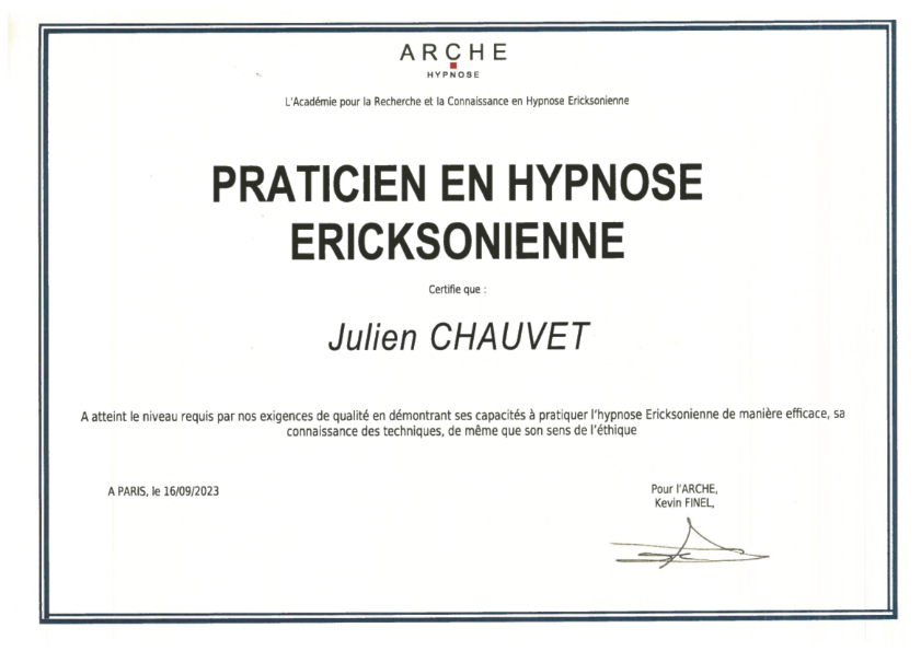 photo diplome Julien CHAUVET