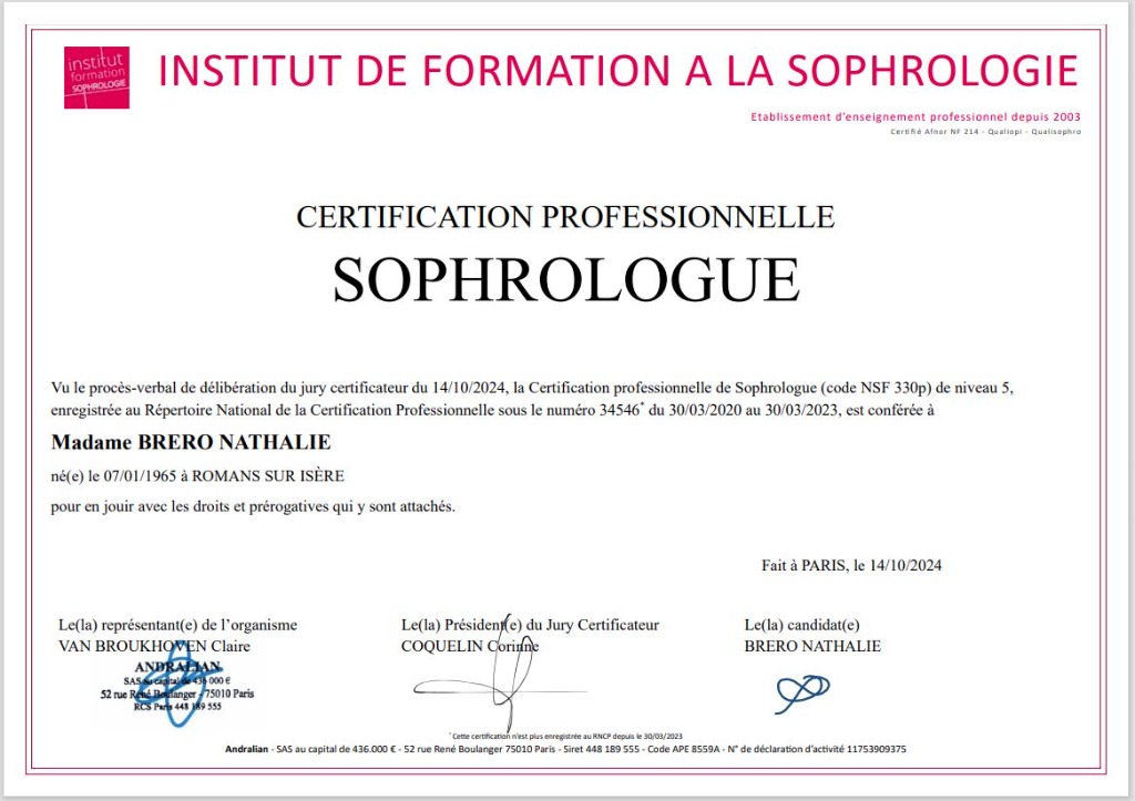 photo diplome Nathalie BRERO 