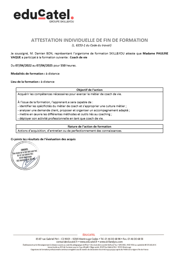 photo diplome Pauline VAQUE