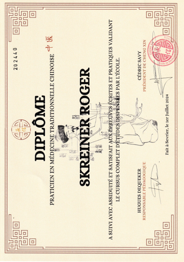 photo diplome Tanden Médecine Chinoise