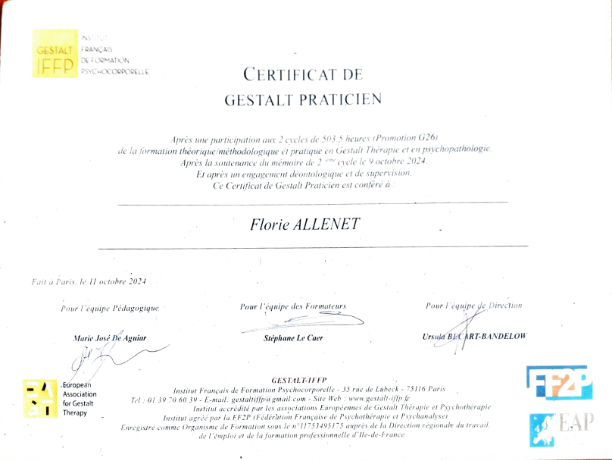 photo diplome Florie Allenet