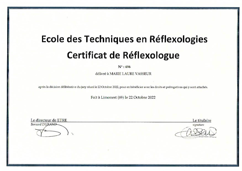 photo diplome Marie-Laure Vasseur
