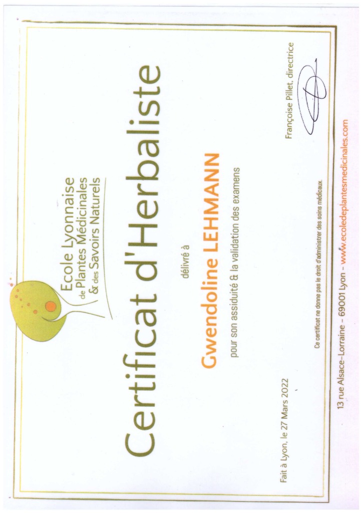 photo diplome Gwendoline LEHMANN