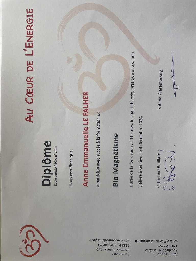 photo diplome Anne Emmanuelle Le Falher