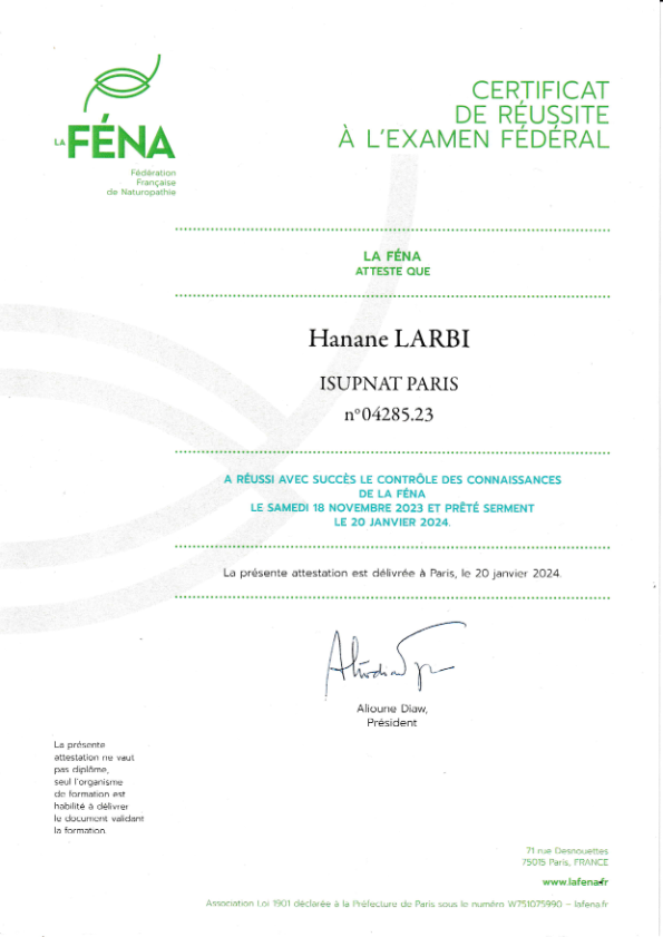 photo diplome Hanane LARBI