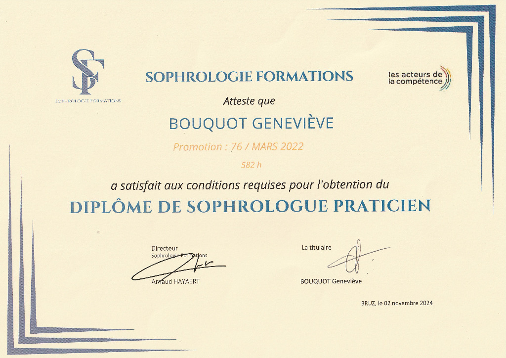 photo diplome Geneviève BOUQUOT