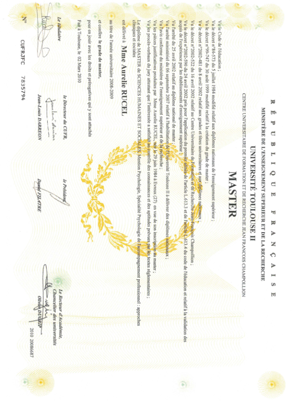 photo diplome Aurélie Rucel