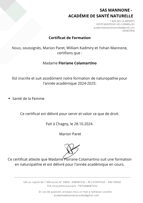 photo diplome Floriane colamartino