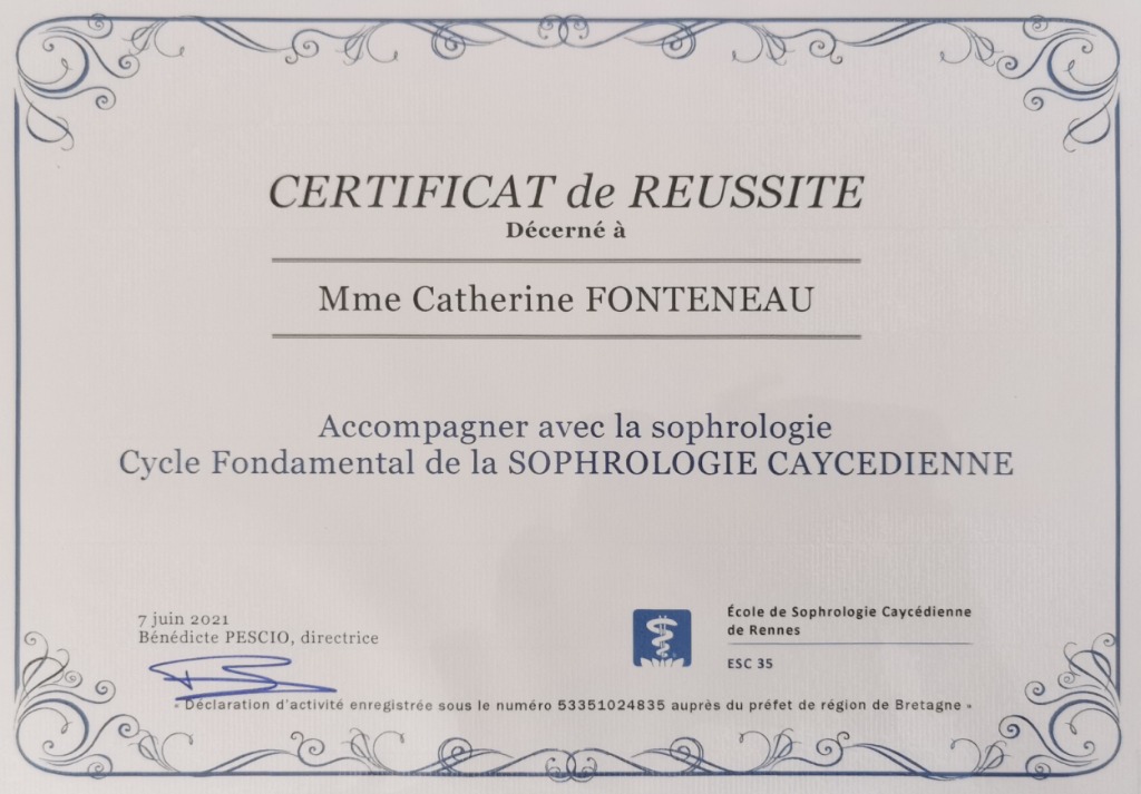 photo diplome Catherine Fonteneau