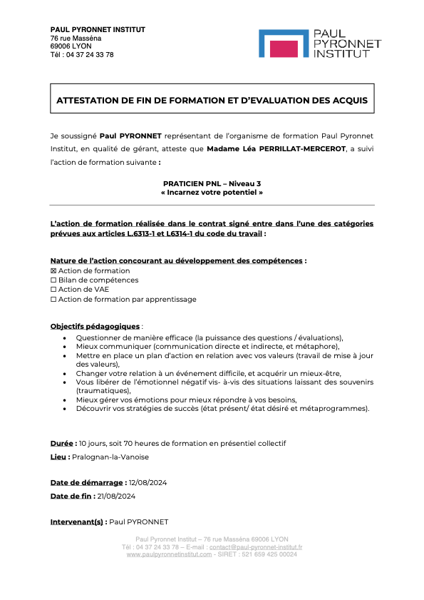 photo diplome Léa Perrillat