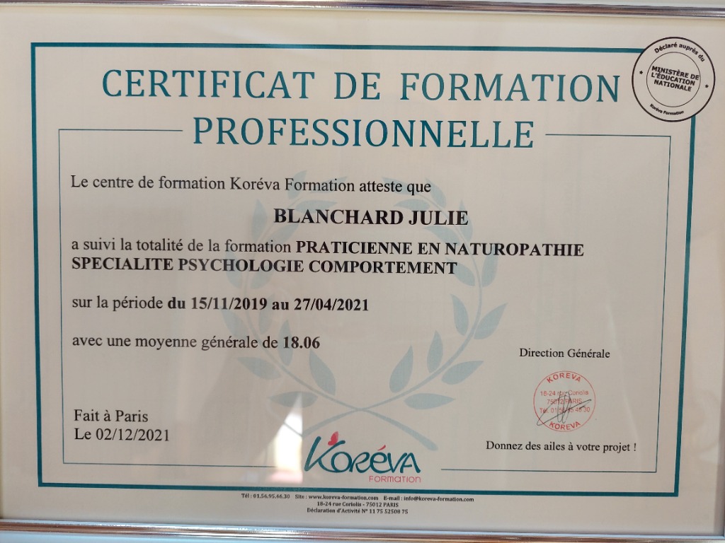 photo diplome Julie BLANCHARD