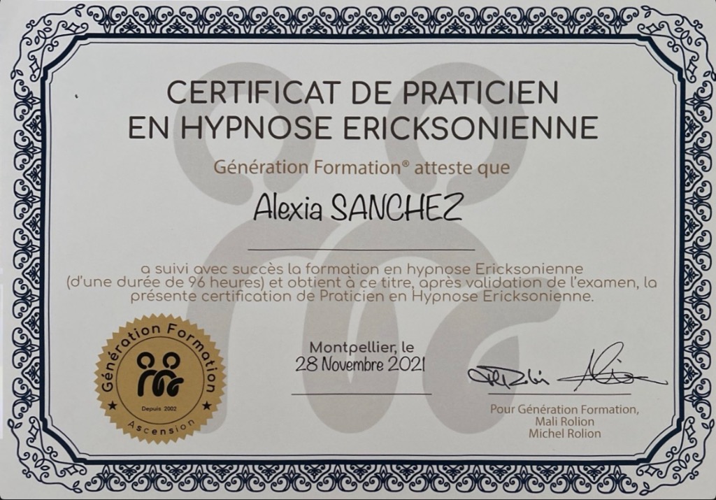 photo diplome Alexia Sanchez