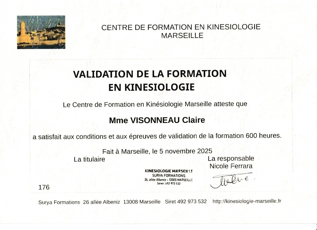 photo diplome KINESENSENERGIE