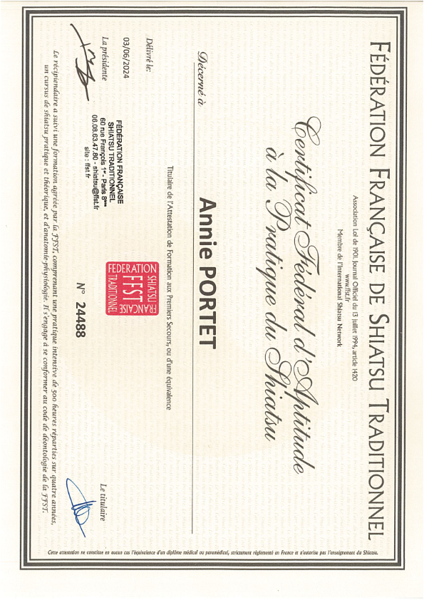 photo diplome Annie Portet