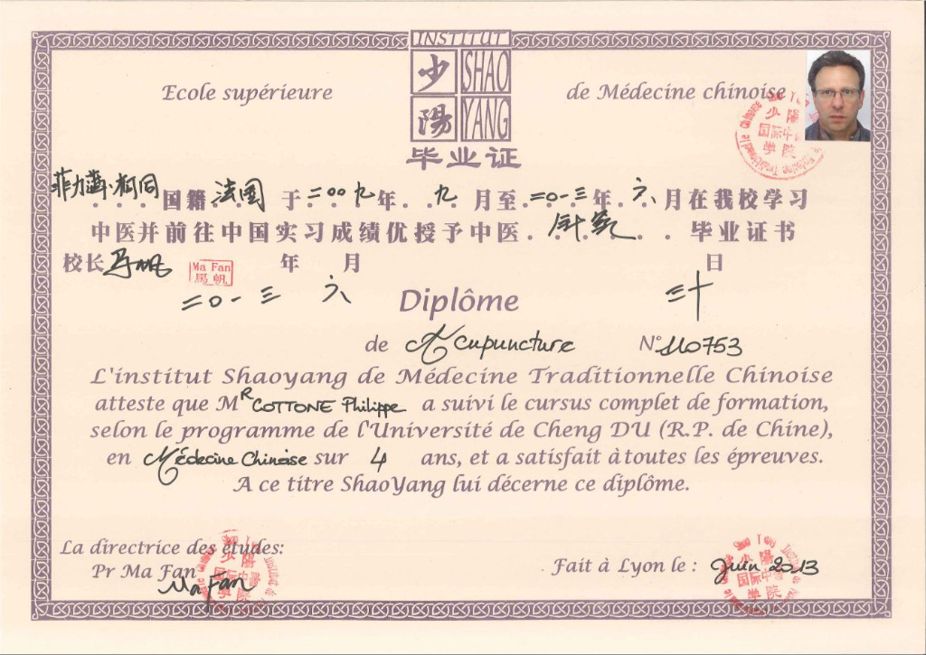 photo diplome Philippe COTTONE