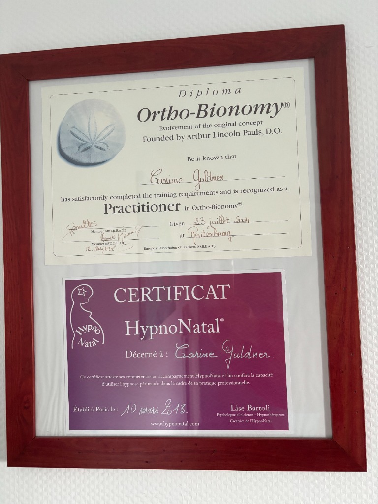 photo diplome Unis Vers Bien Etre Carine Guldner