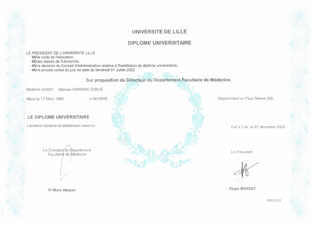 photo diplome Emilie Gadat