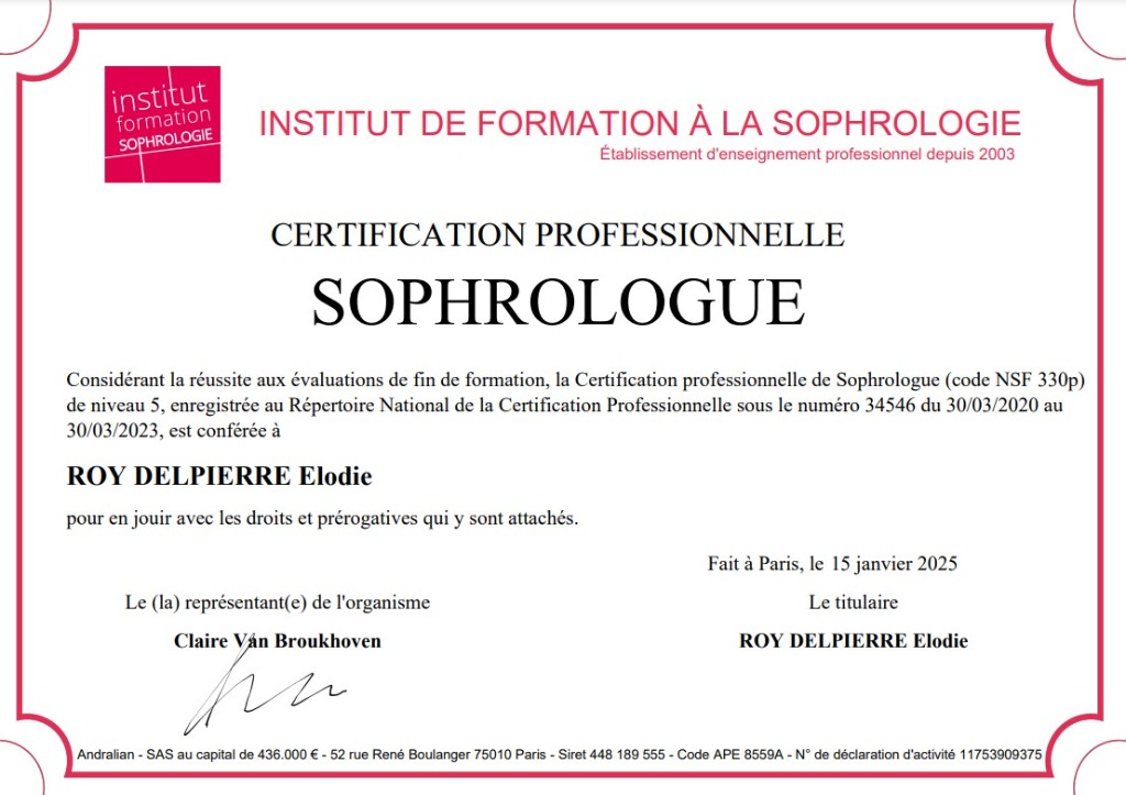 photo diplome Elodie Roy-Delpierre