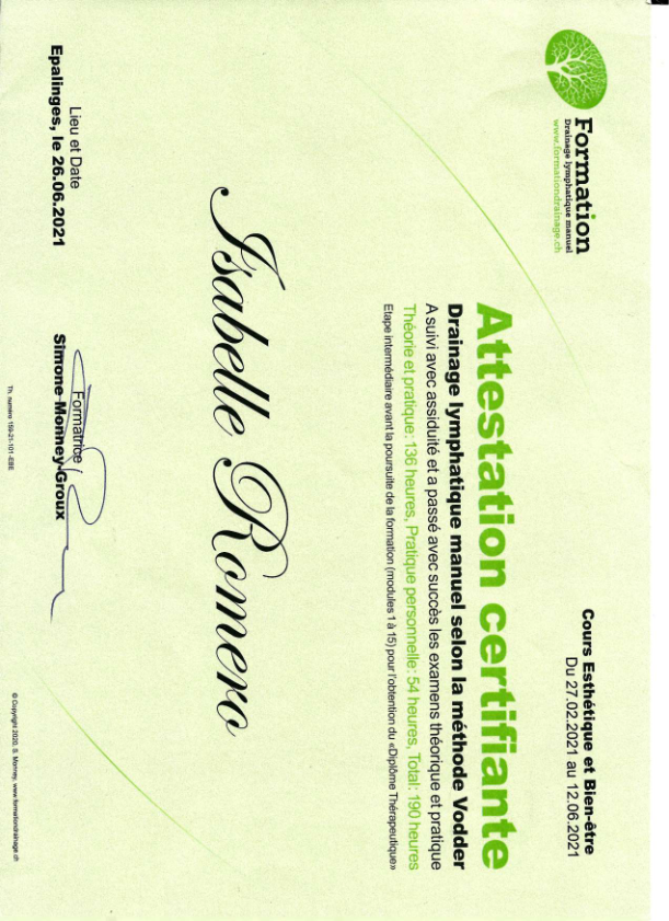 photo diplome Au Pré de Soie