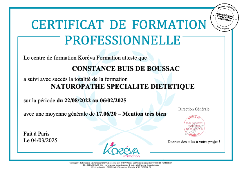 photo diplome Naturez Vous 78