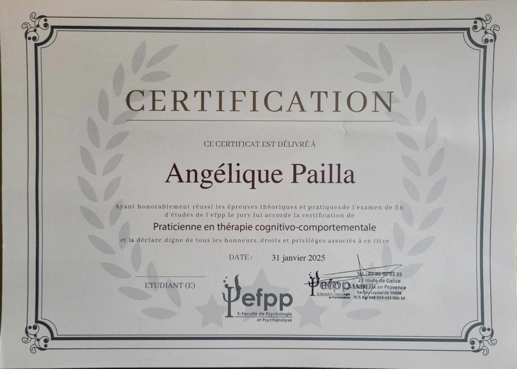 photo diplome Angélique Pailla