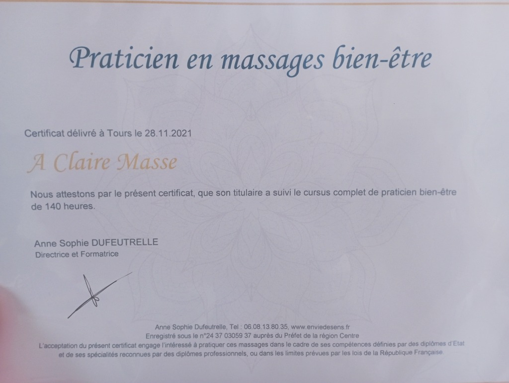 photo diplome Le cocon de Sakumie