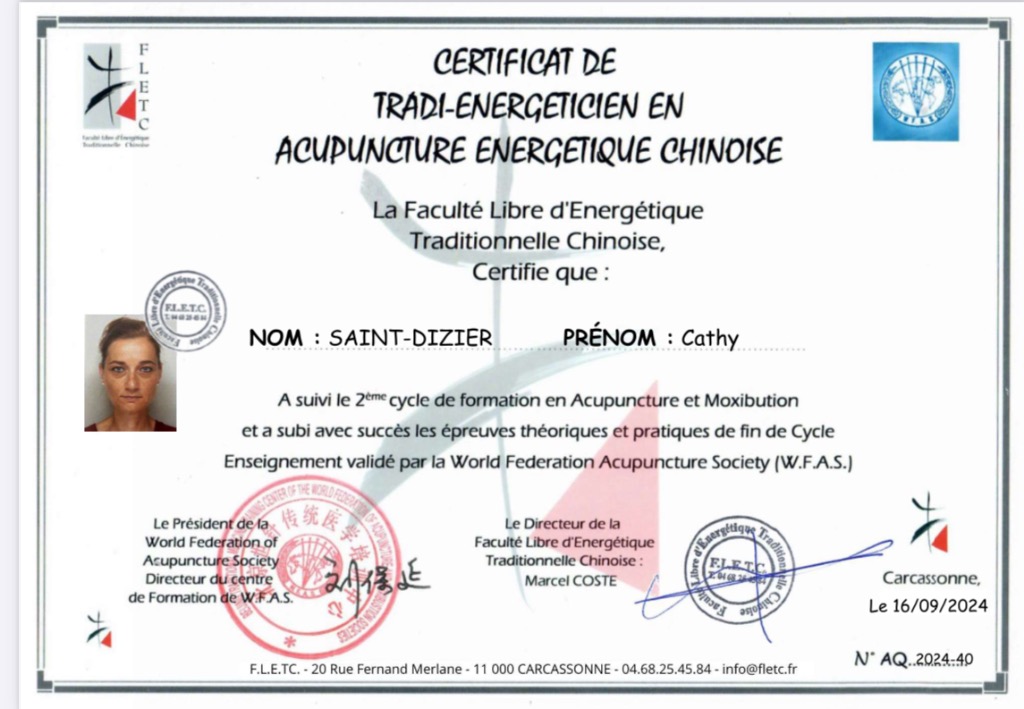 photo diplome Cathy Saint-Dizier