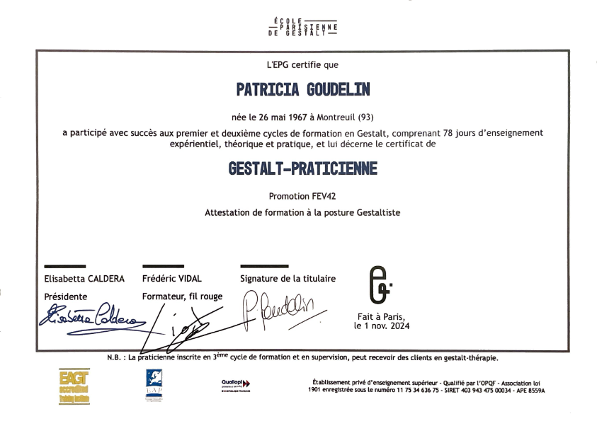 photo diplome Patricia Goudelin Judor