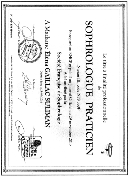 photo diplome Elena SULIMAN GAILLAC