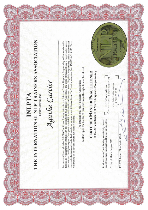 photo diplome Agathe CARTIER