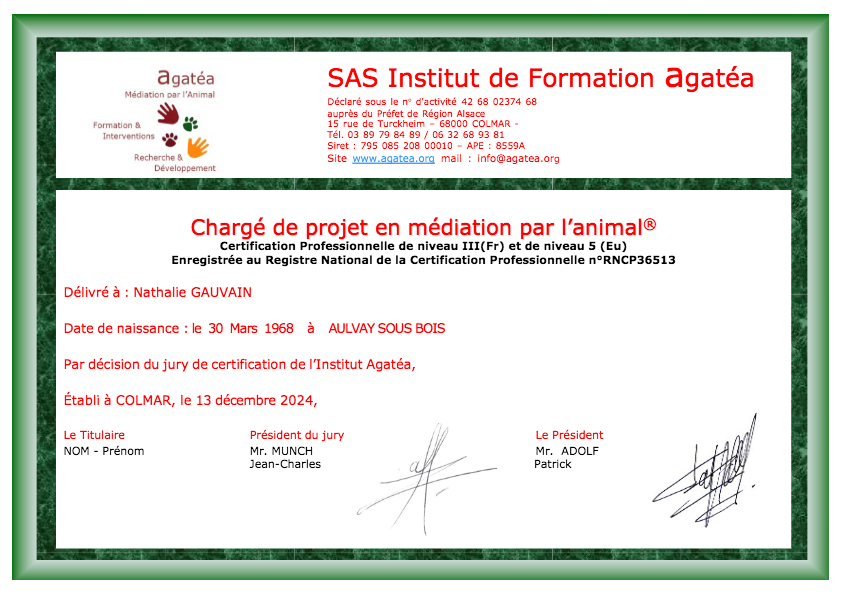 photo diplome Nathalie Gauvain