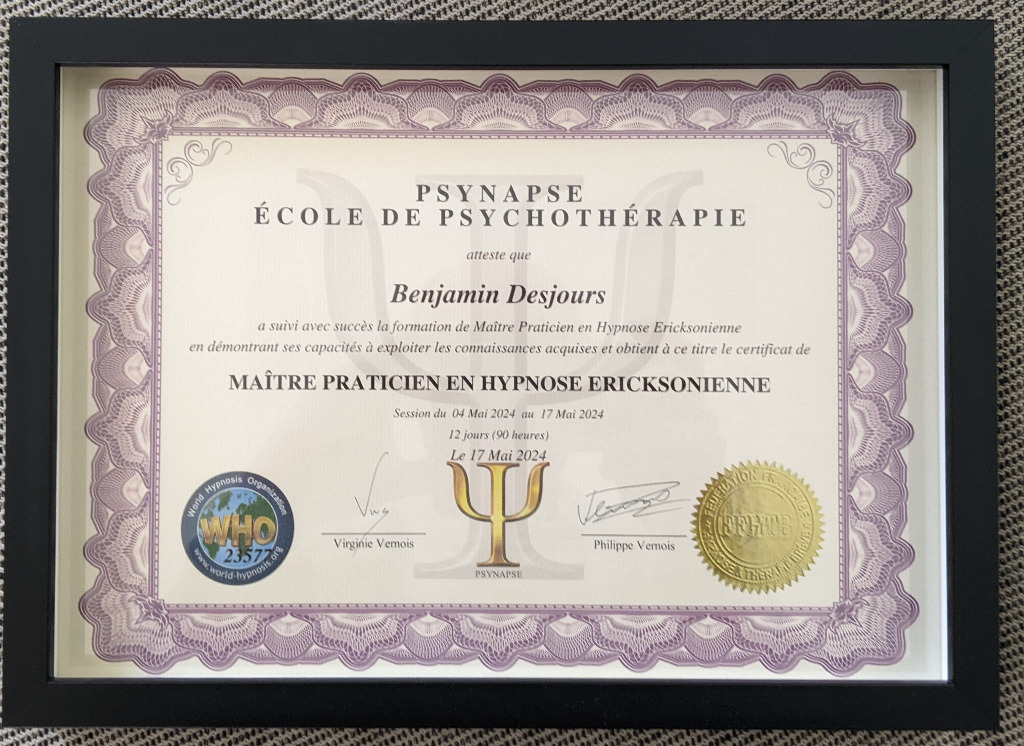 photo diplome Benjamin Desjours